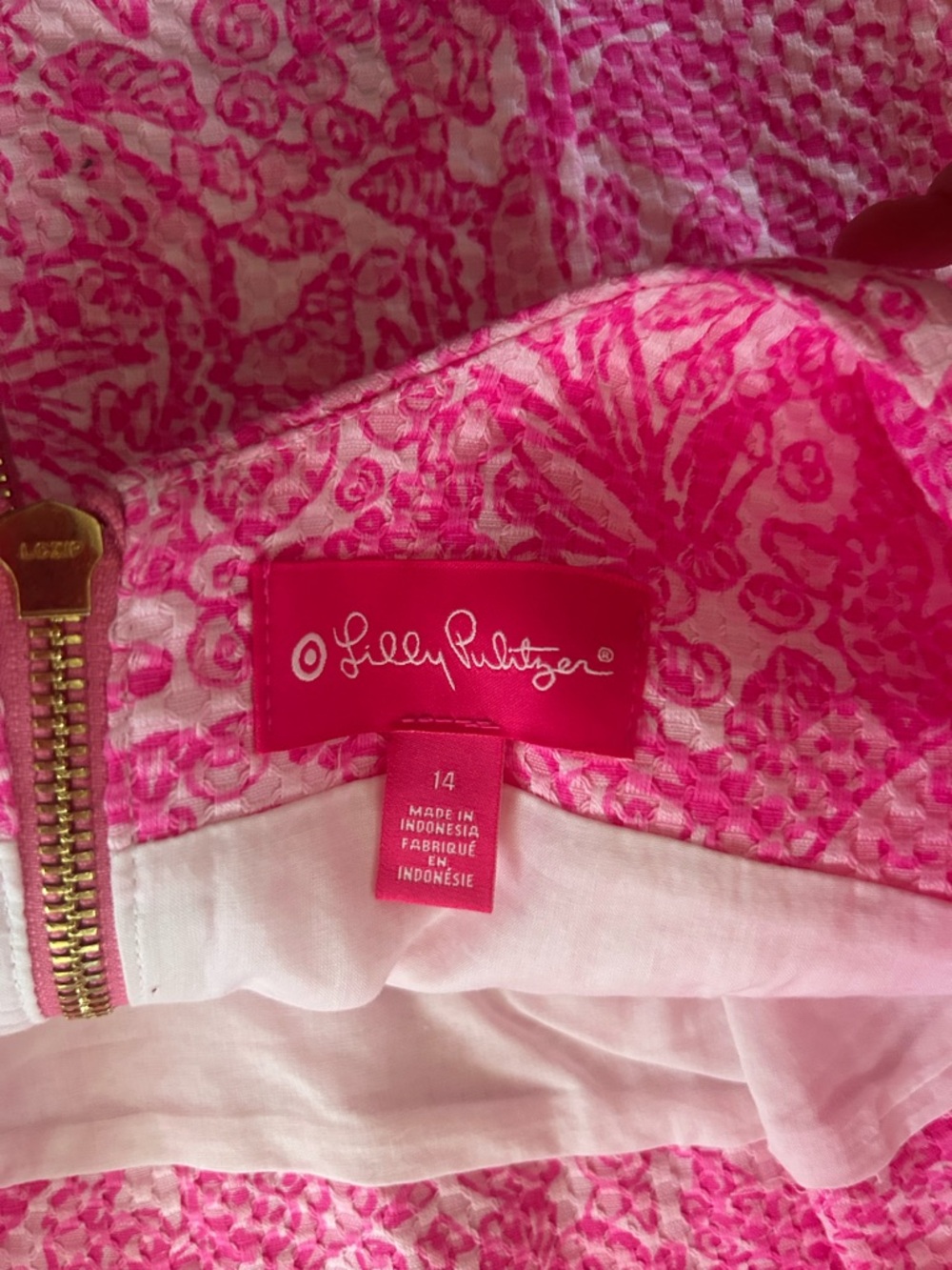Lilly Pulitzer for Target My Fans Pink Floral Shift Dress Size 14 NWT - Picture 7 of 12